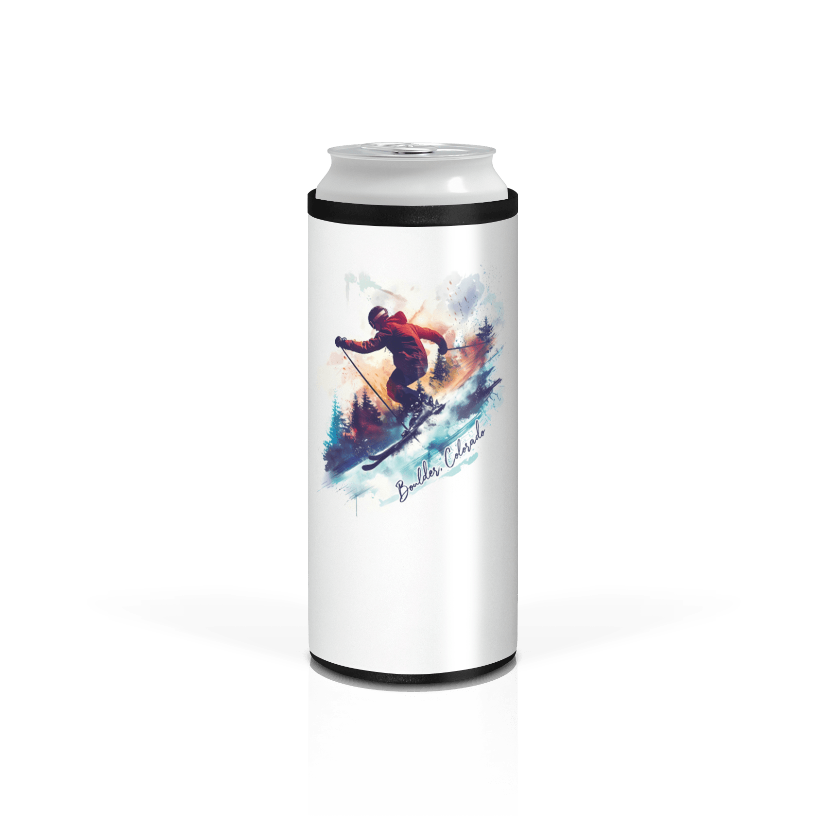 Alpine Skiing Paint Splatter