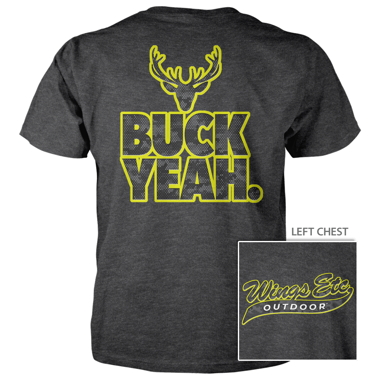 DigCamo Swoosh Left Chest Gray-Lime - Buck Yeah Back Gray-Lime