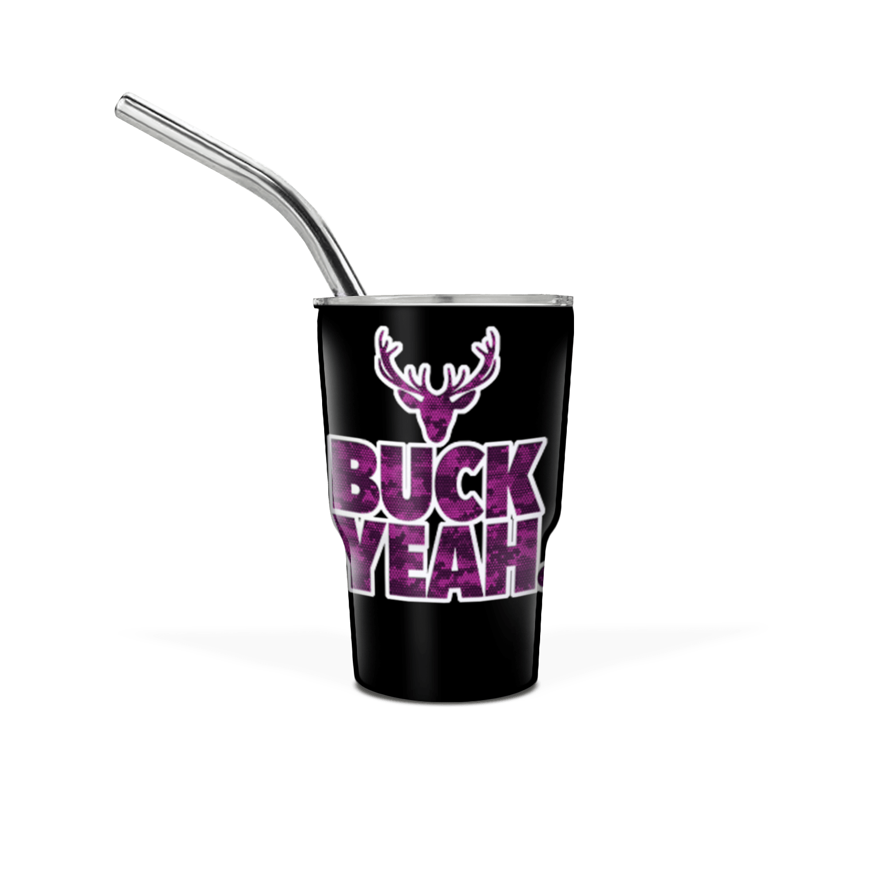 DigCamo Swoosh Left Chest Fuchsia-White - Buck Yeah Back Fuchsia-White