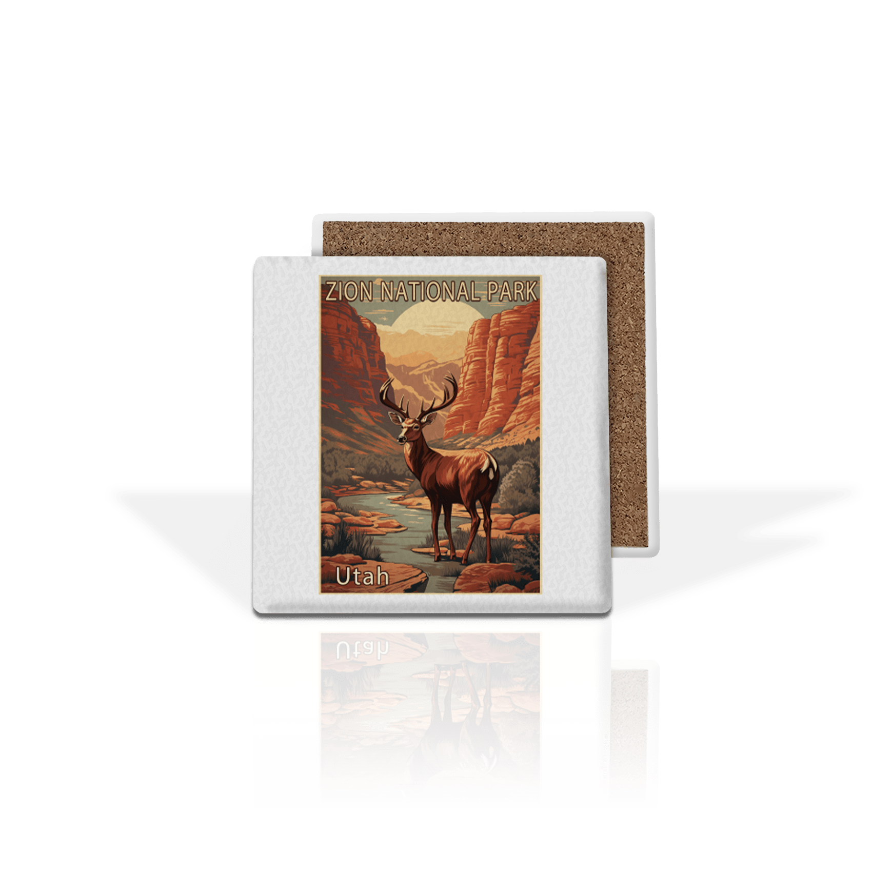 Deer In Canyon Poster
