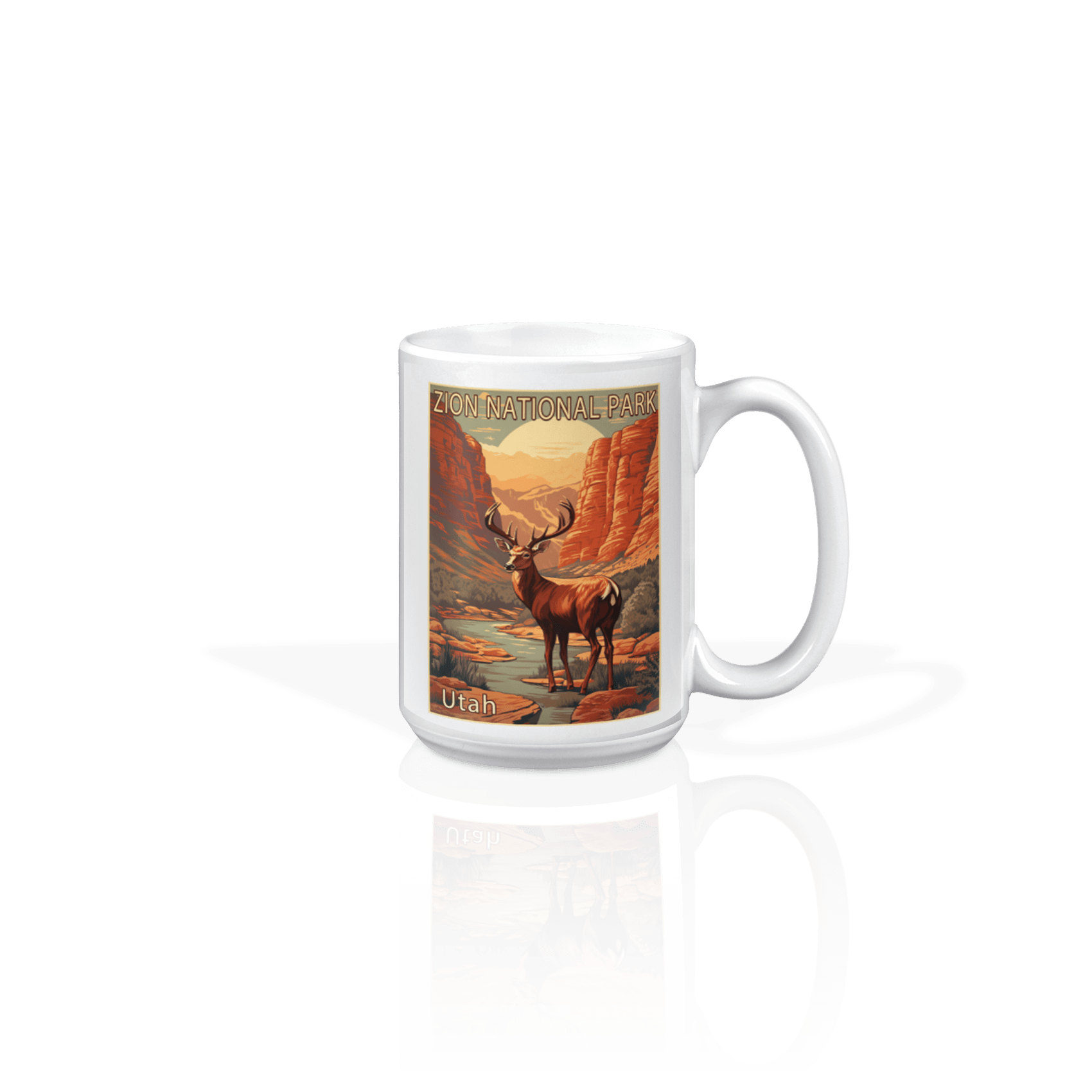 Deer In Canyon Poster
