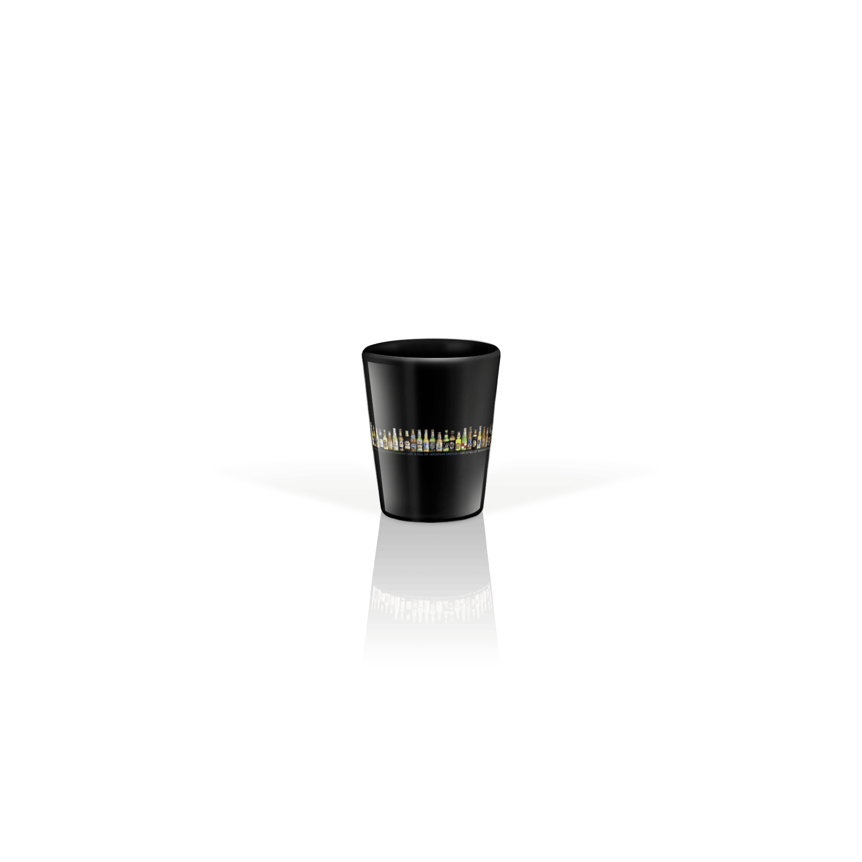 Ceramic Shot Glass 2oz Black