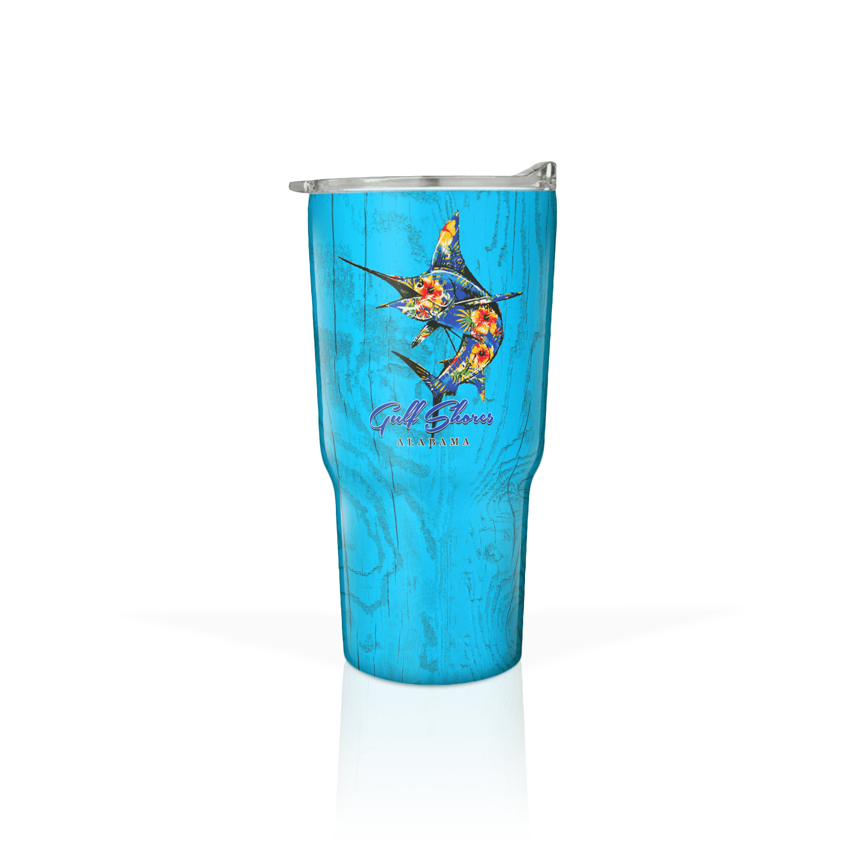 Preppy Marlin on Aqua Wood