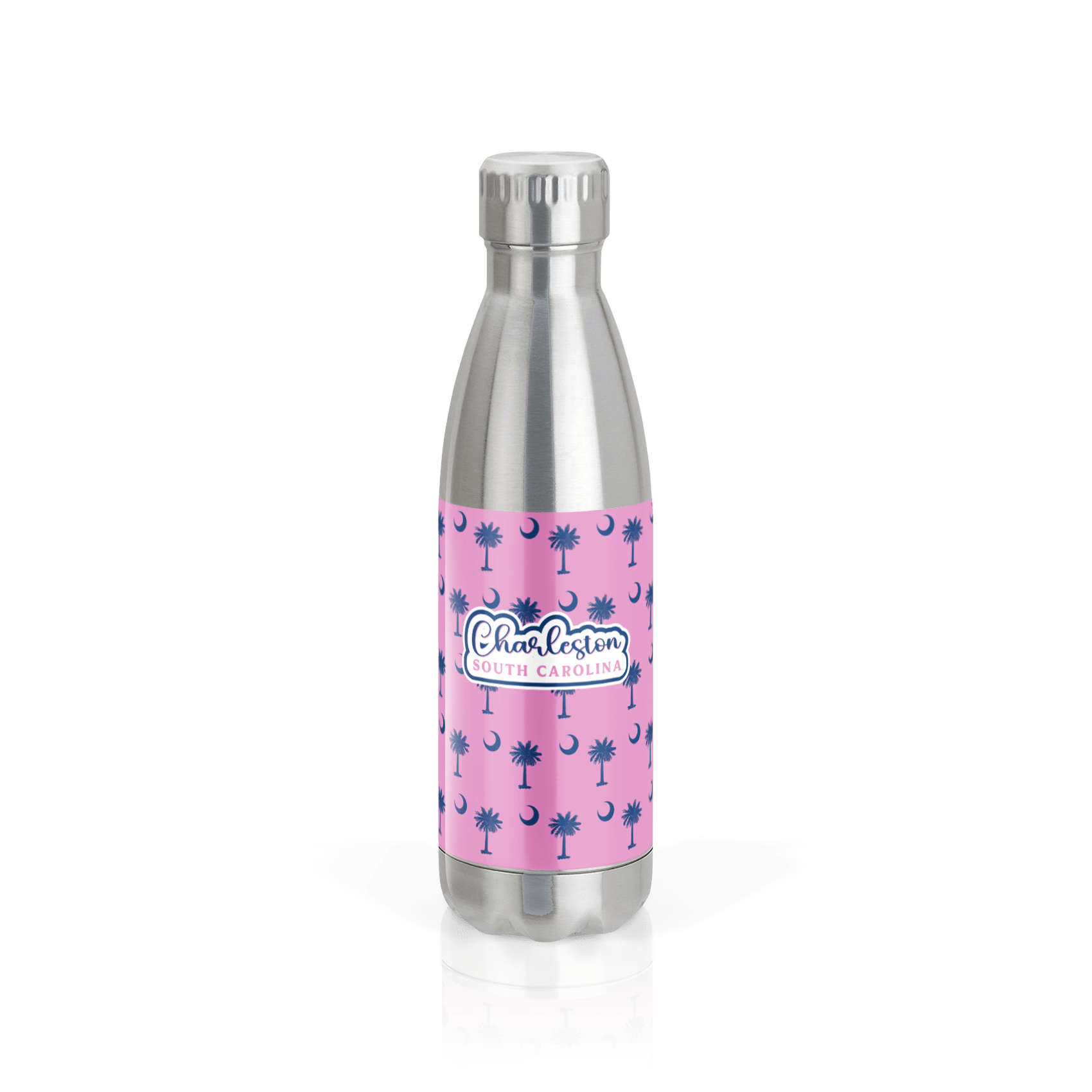 Palmetto Moon Navy on Pink