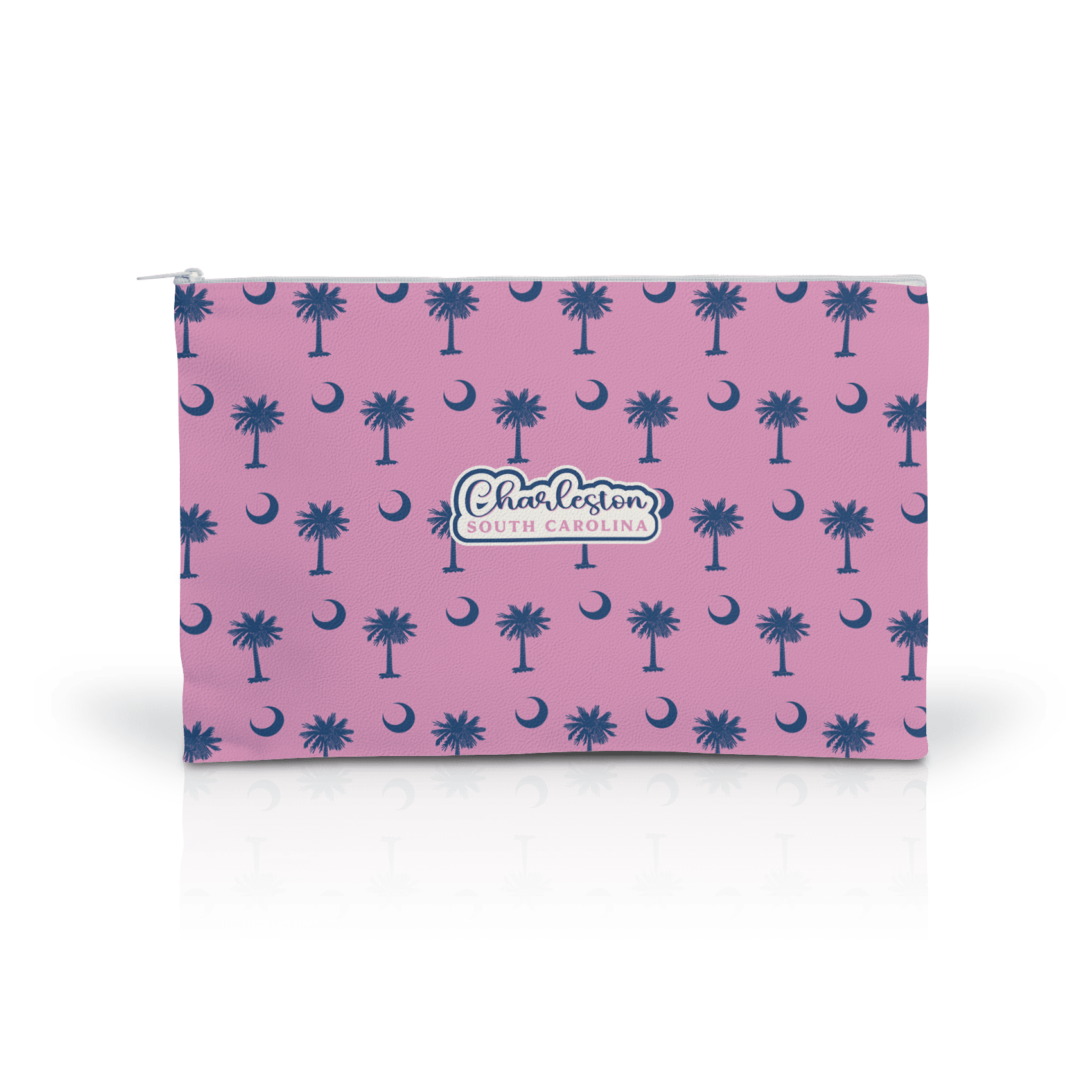 Palmetto Moon Navy on Pink