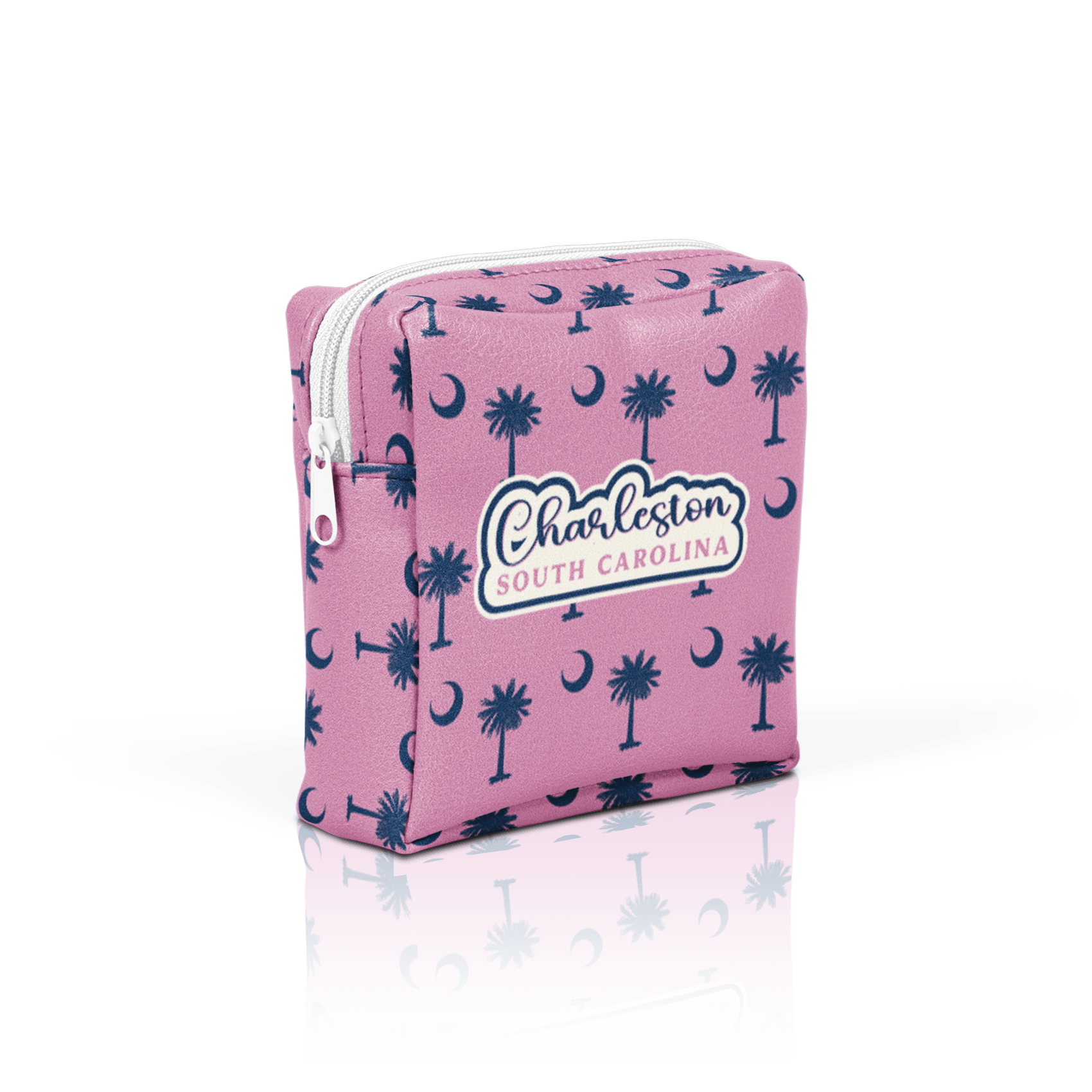Palmetto Moon Navy on Pink