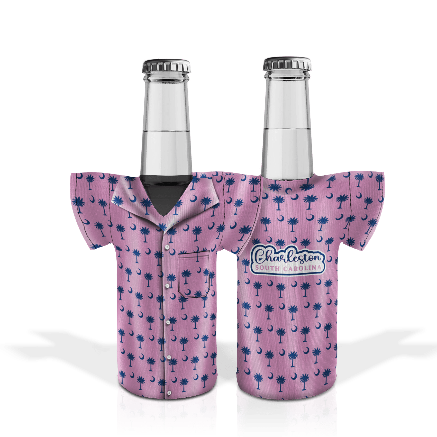 Palmetto Moon Navy on Pink
