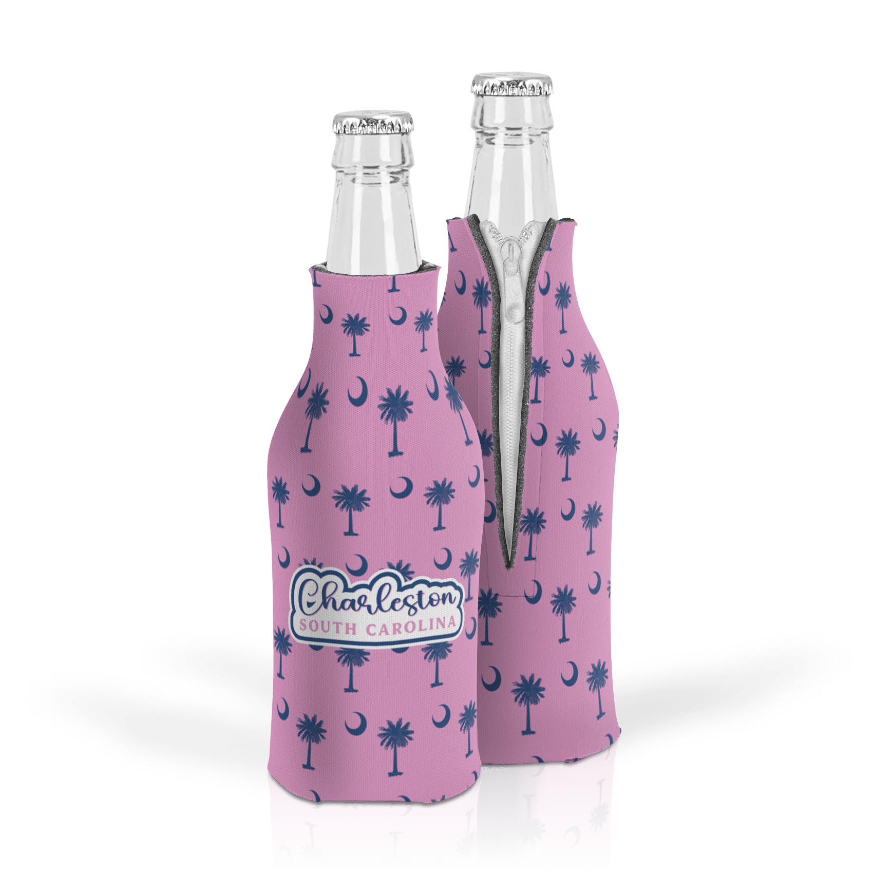 Palmetto Moon Navy on Pink