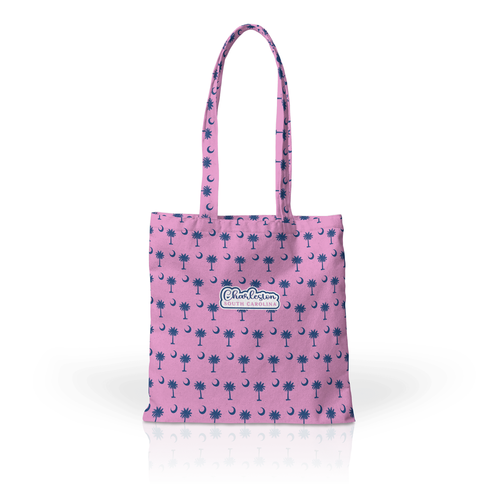 Palmetto Moon Navy on Pink