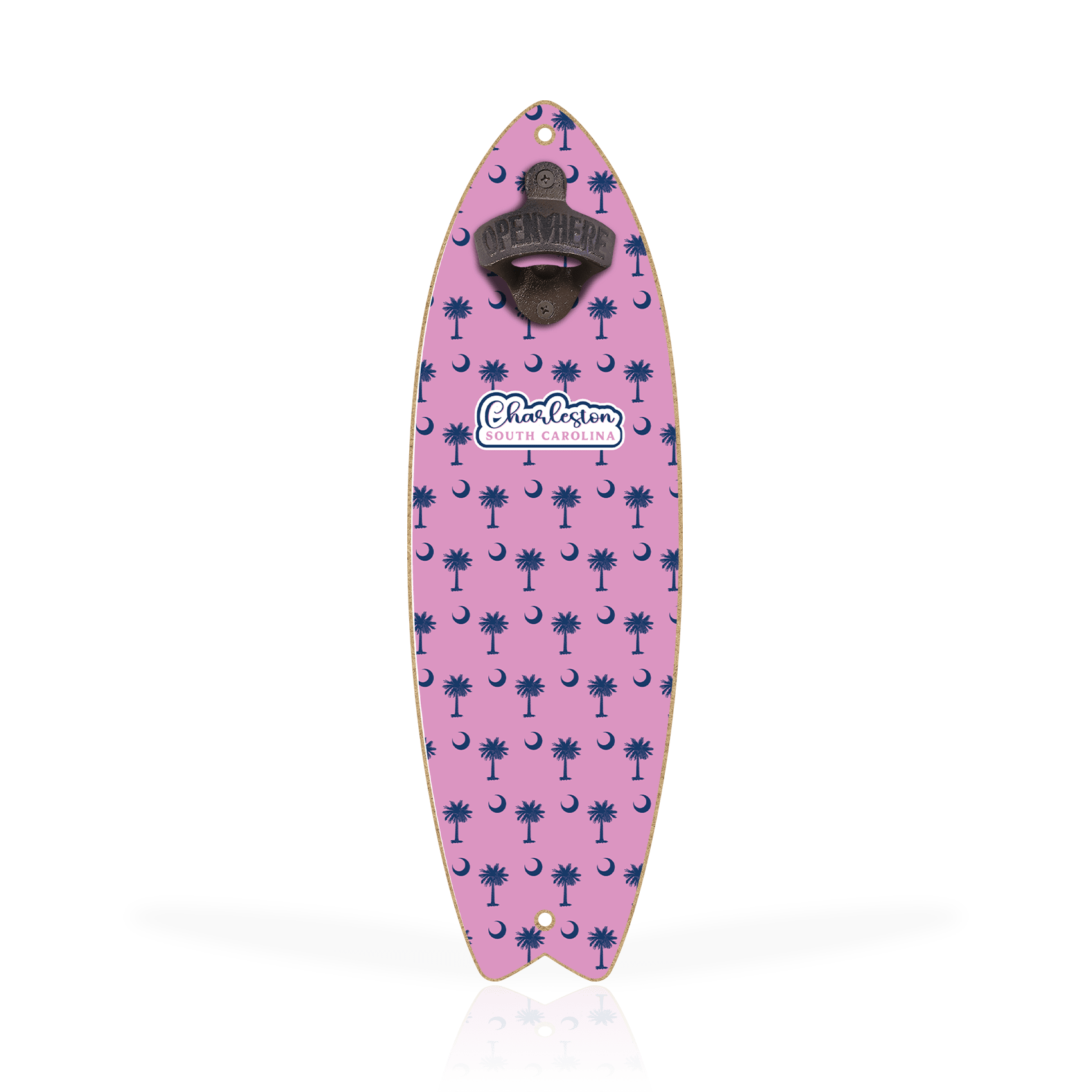 Palmetto Moon Navy on Pink