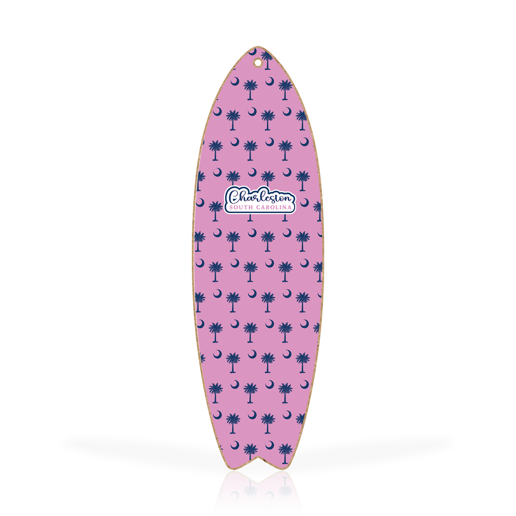 Palmetto Moon Navy on Pink
