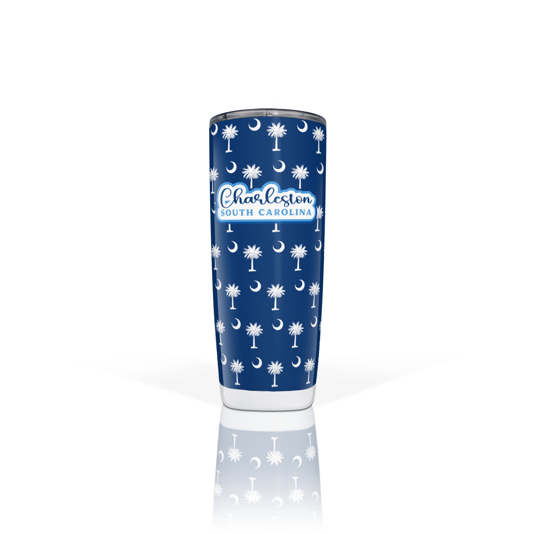 Palmetto Moon white on Navy