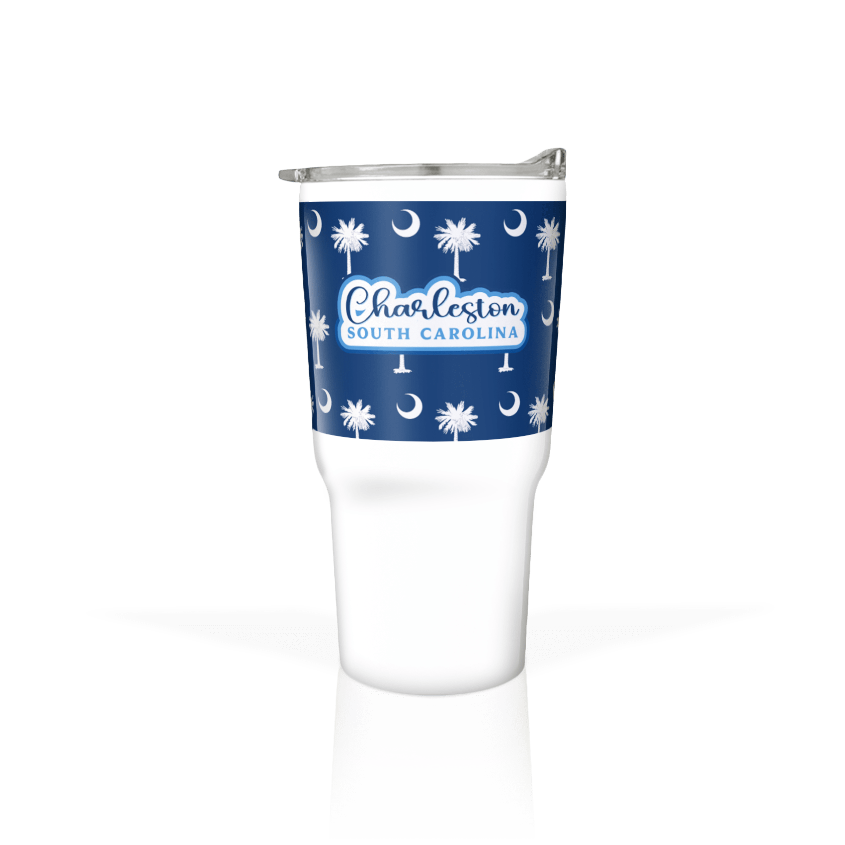 Palmetto Moon white on Navy