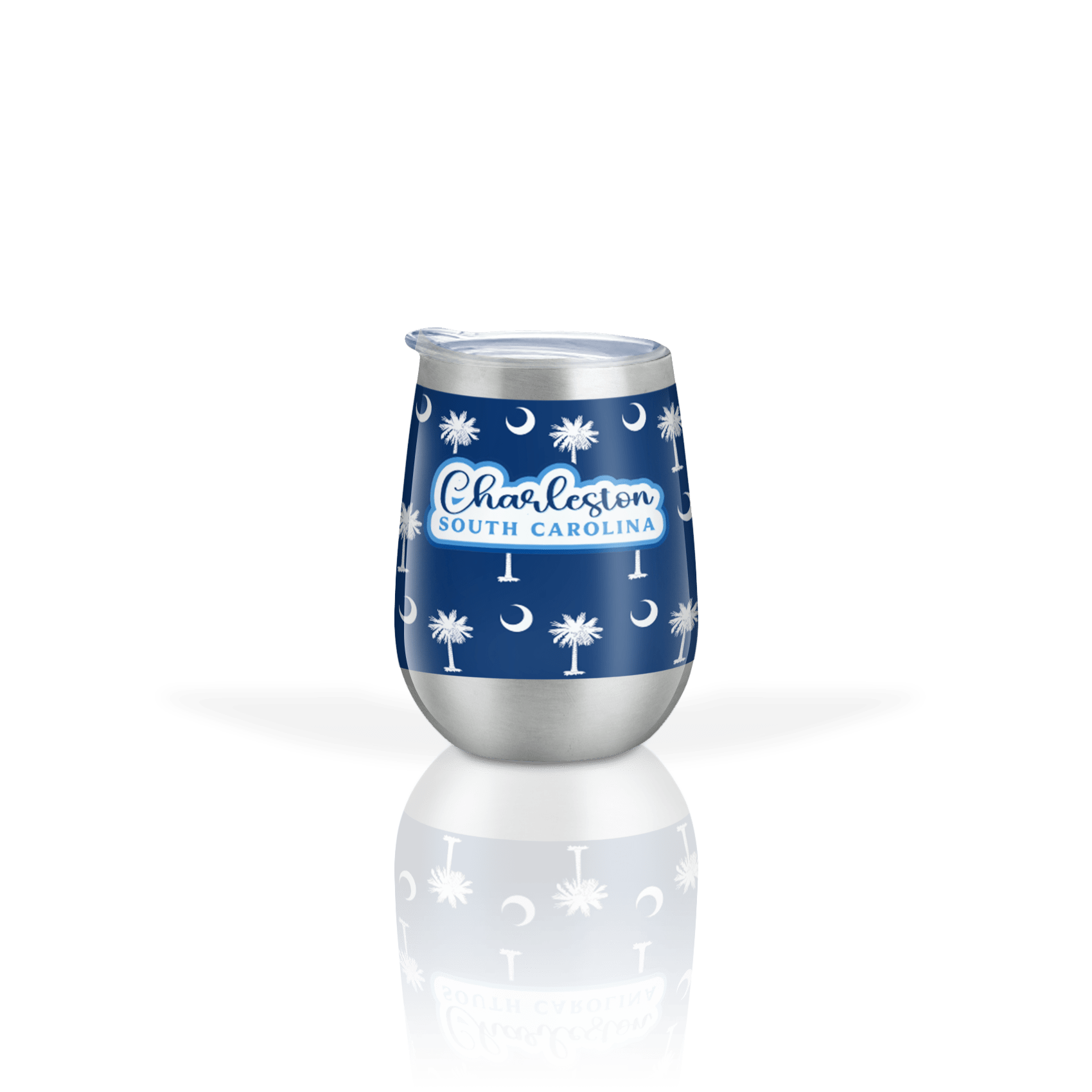 Palmetto Moon white on Navy