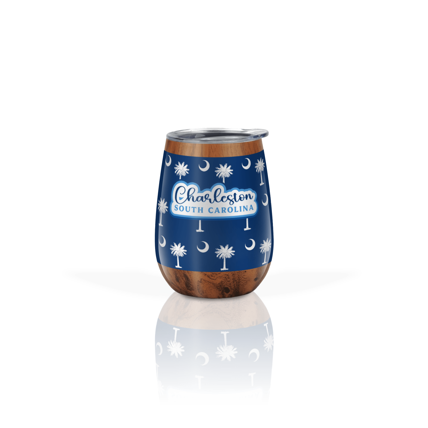 Palmetto Moon white on Navy