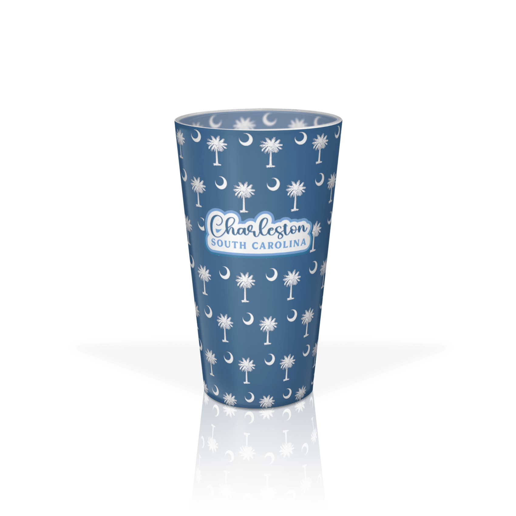 Palmetto Moon white on Navy