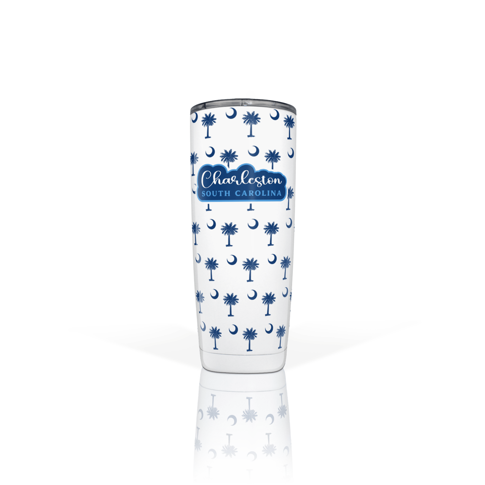 Palmetto Moon navy on white