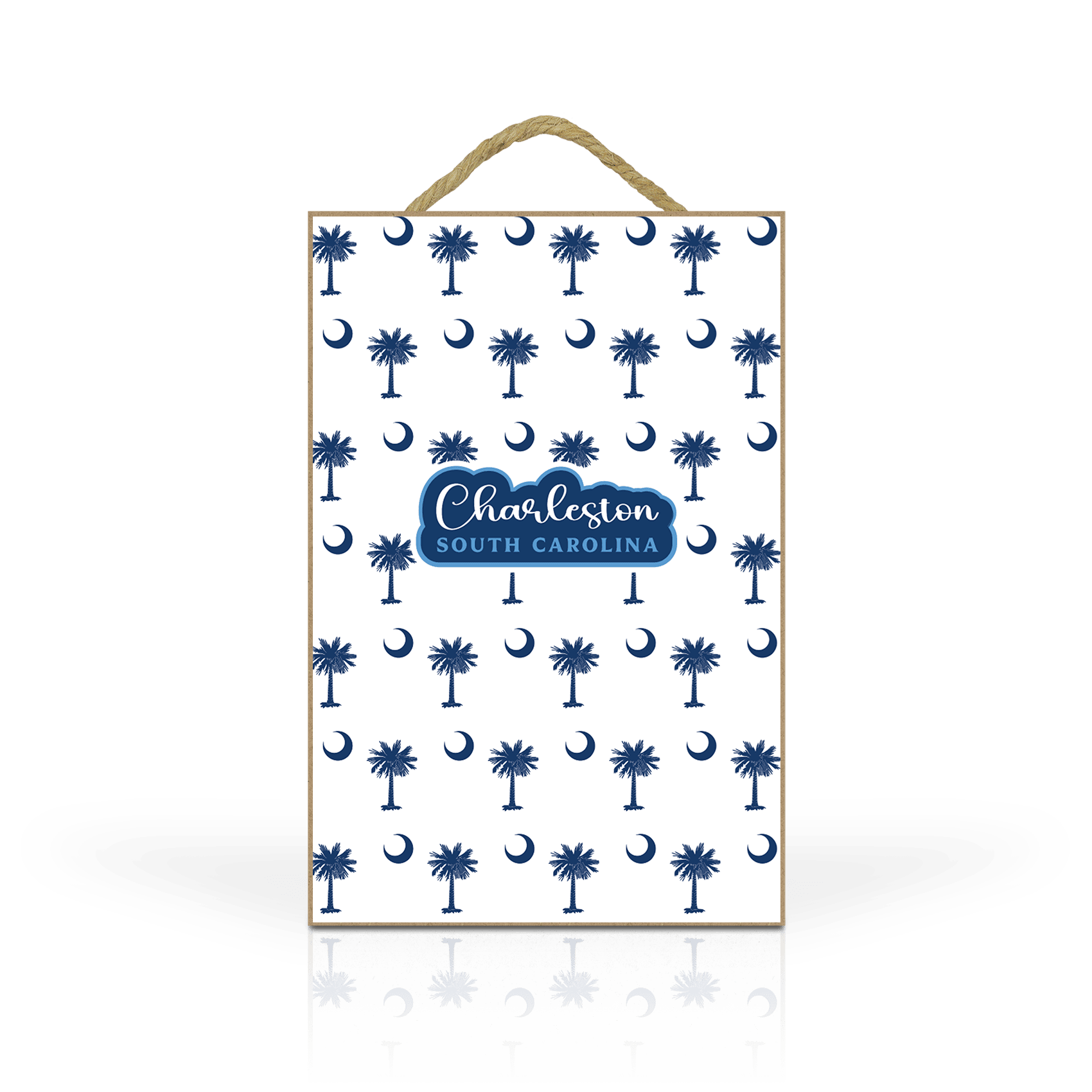 Palmetto Moon navy on white