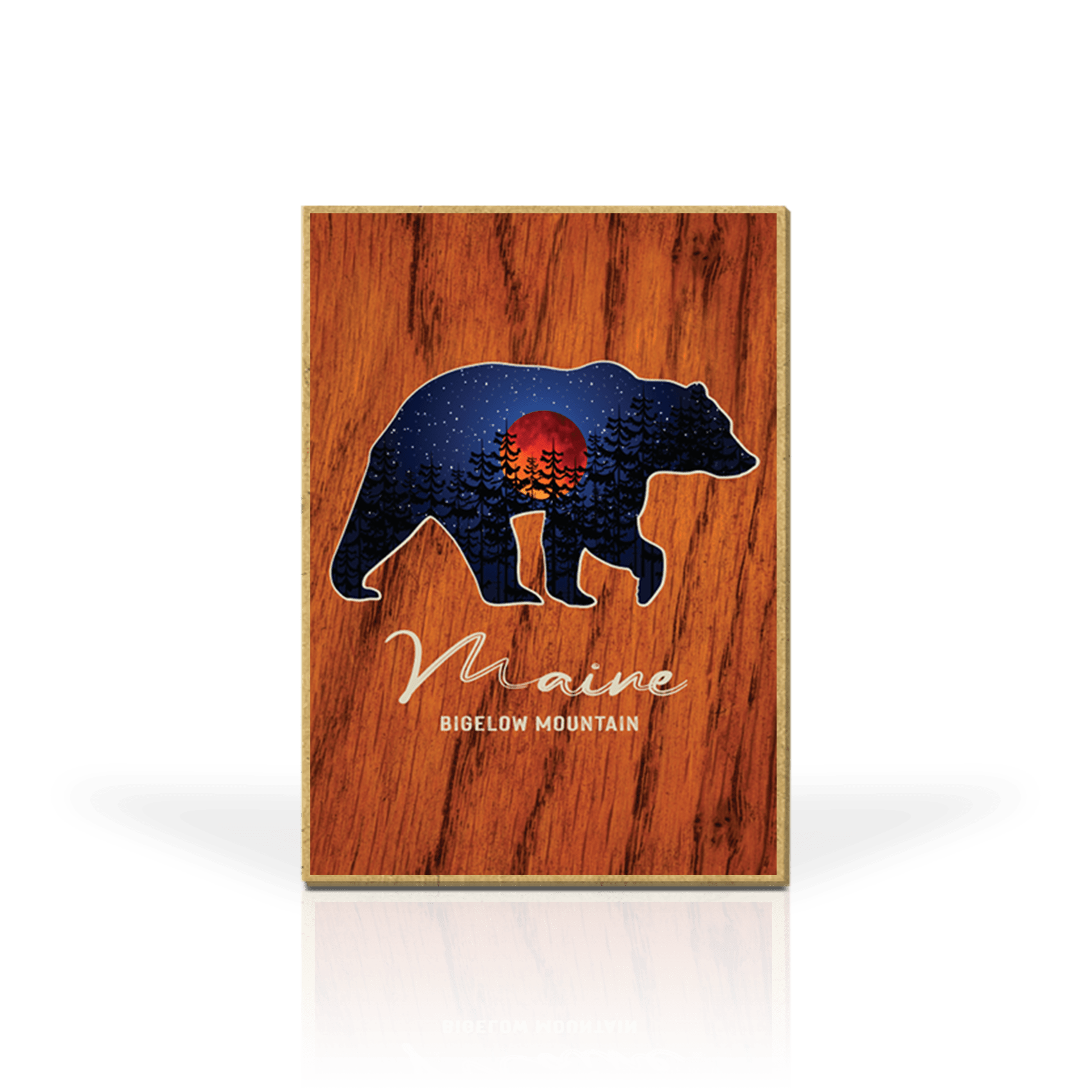 Red Moon Bear on Mahogany