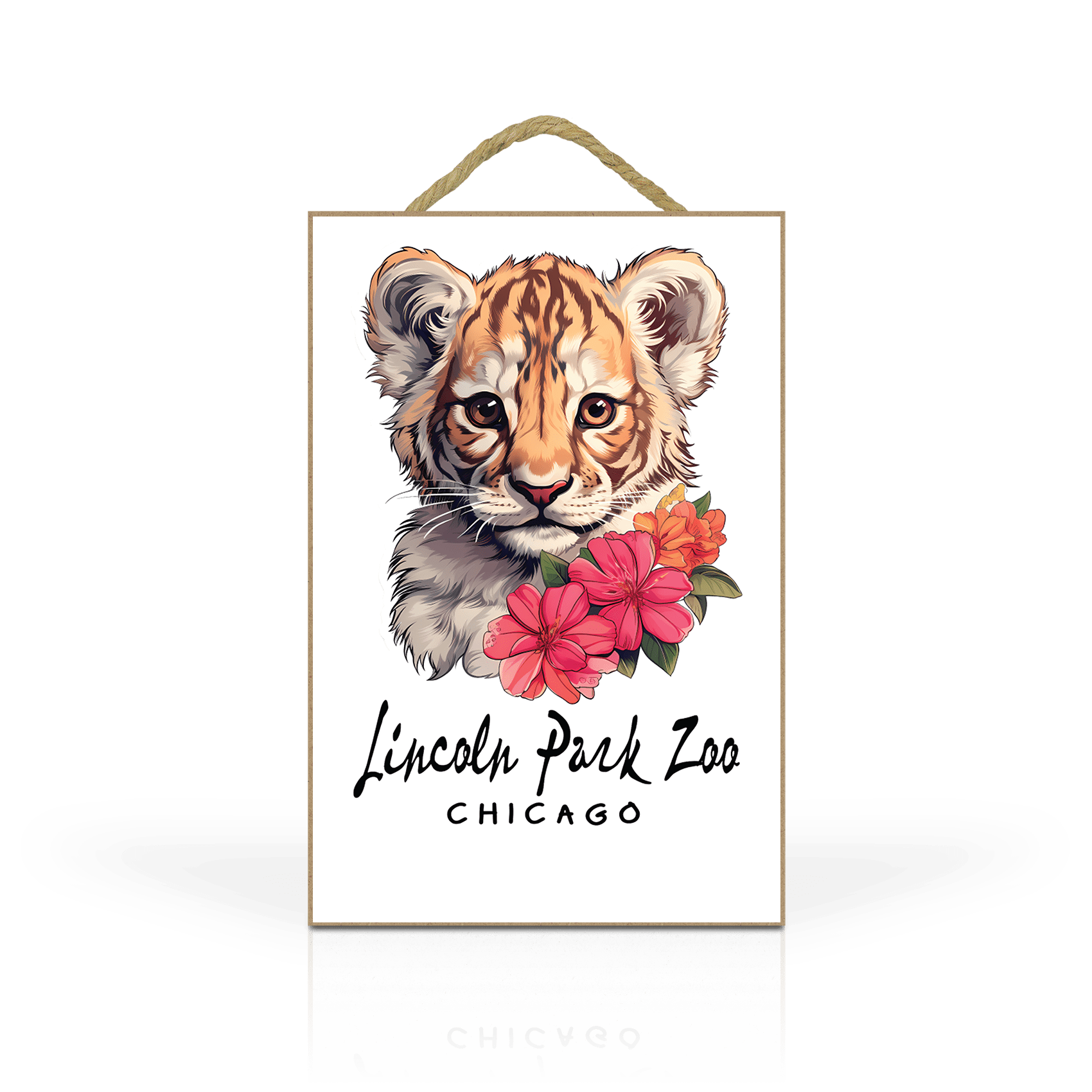 Sticker Floral Lion Cub