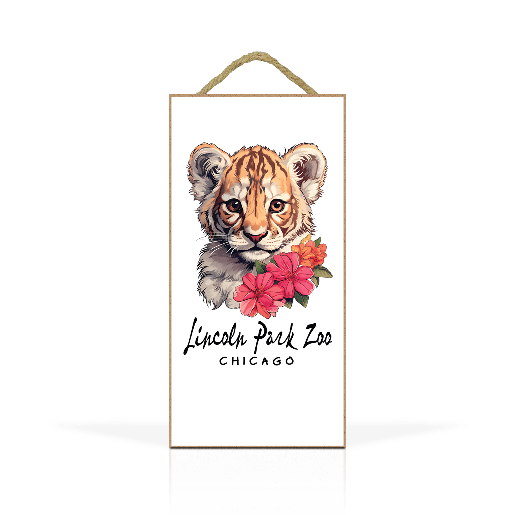 Sticker Floral Lion Cub
