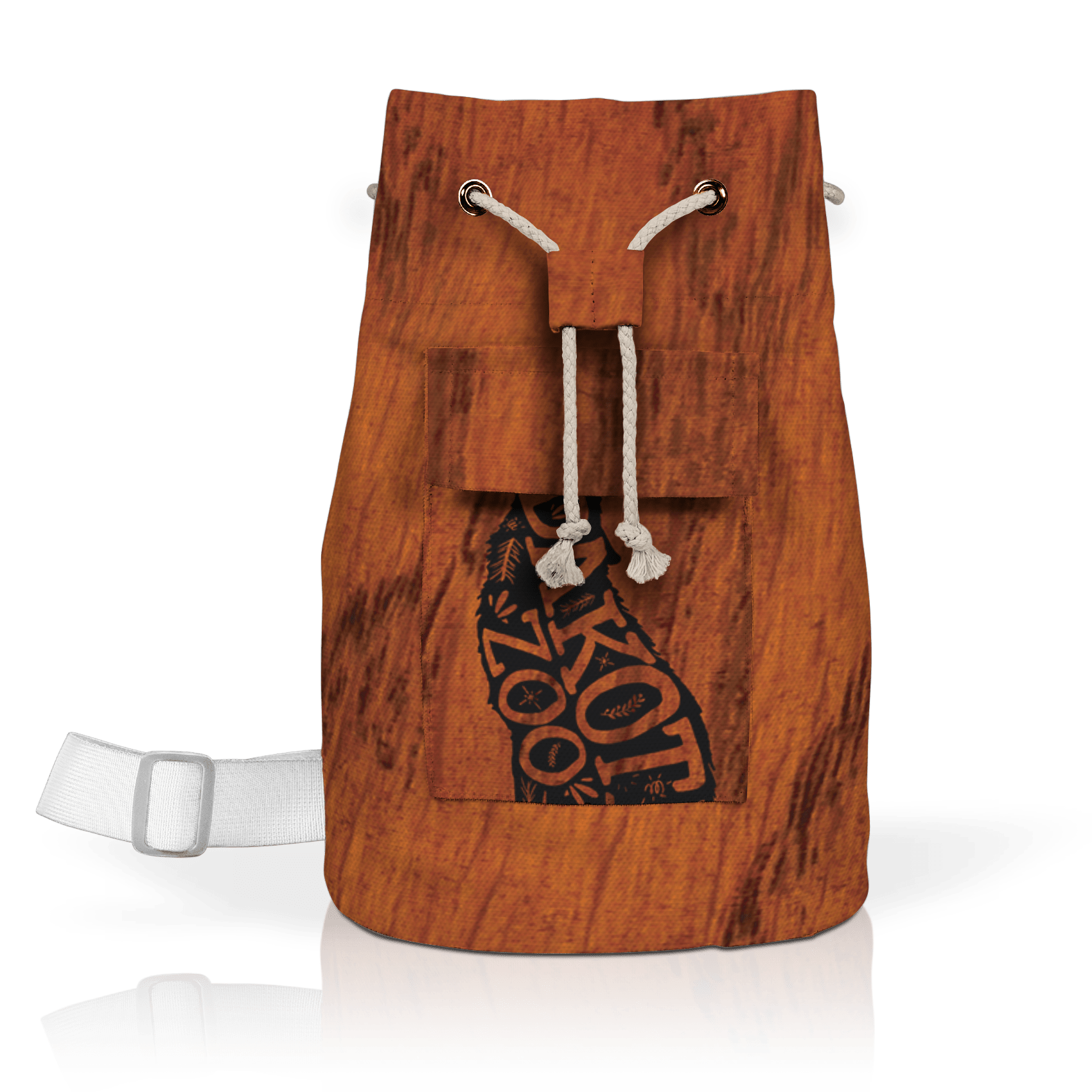 Standing Wolf on Mahogany