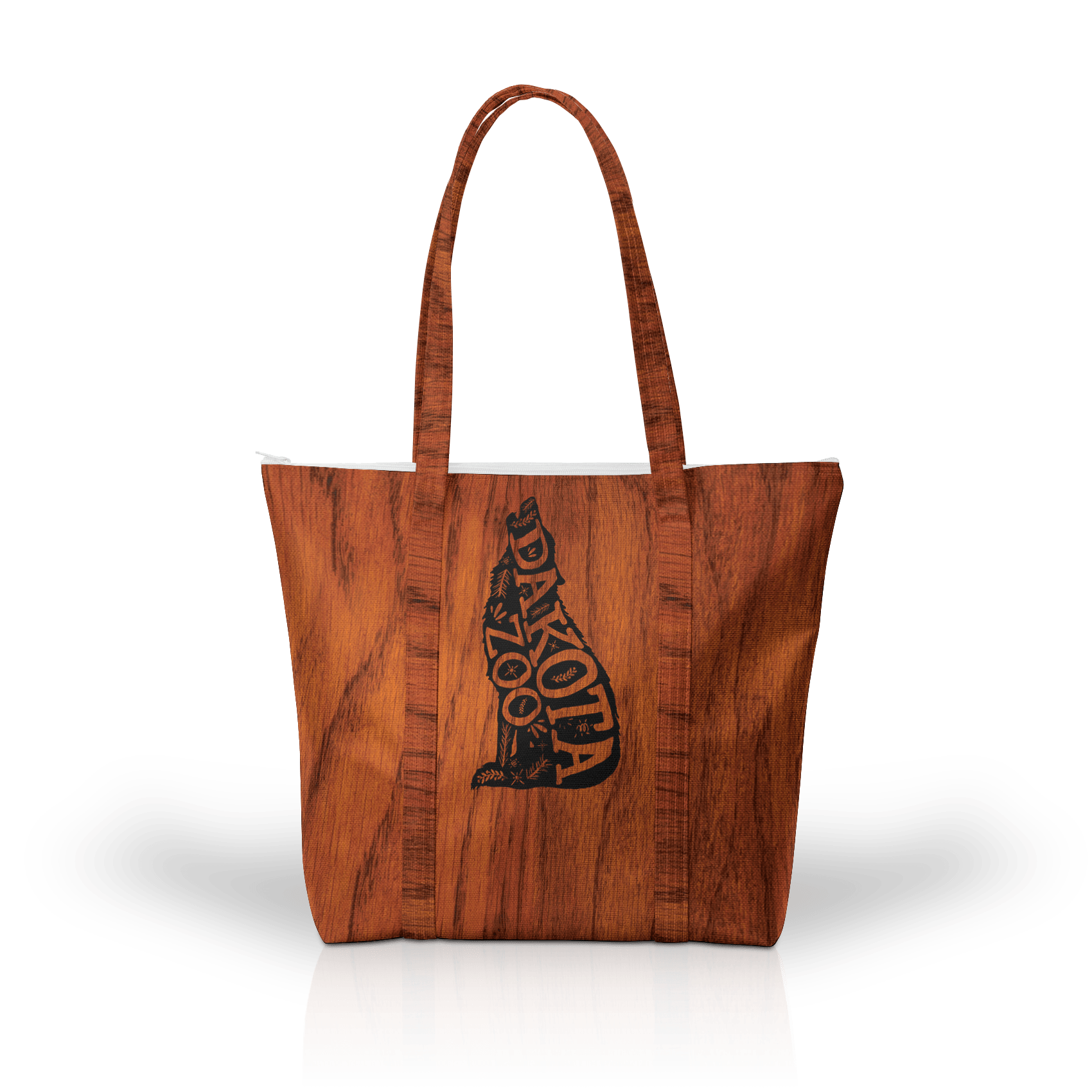 Standing Wolf on Mahogany