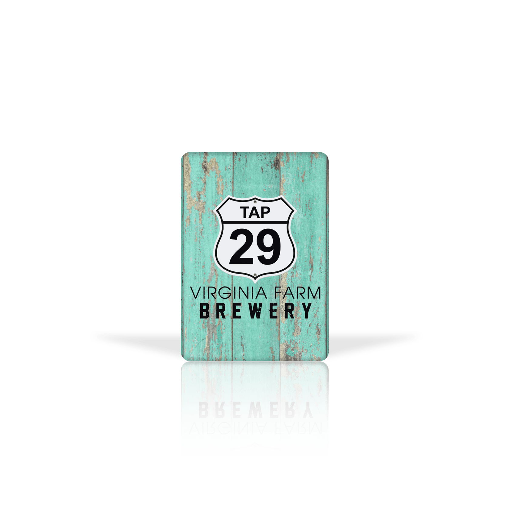 Tap 29 Logo on Aqua Wood