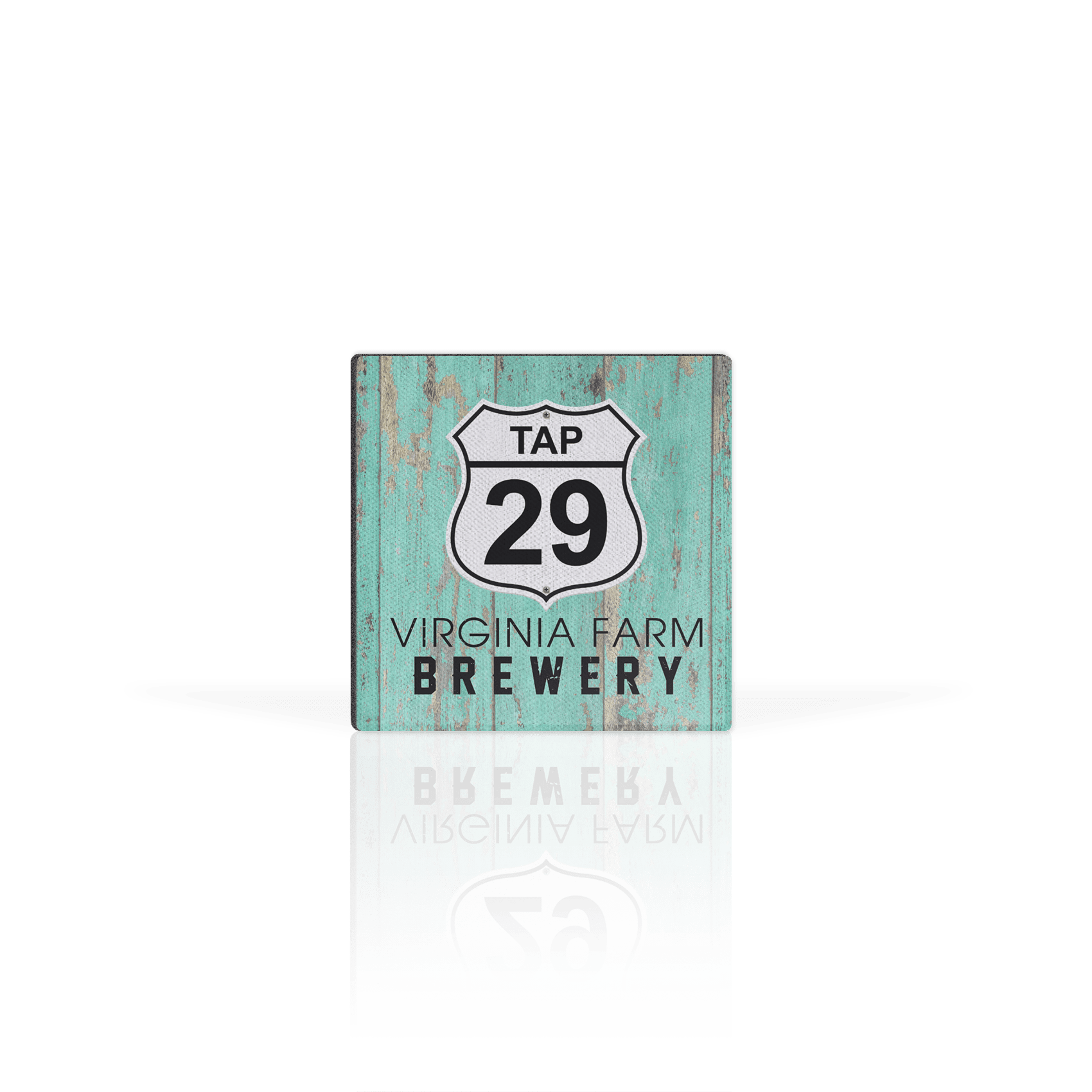Tap 29 Logo on Aqua Wood