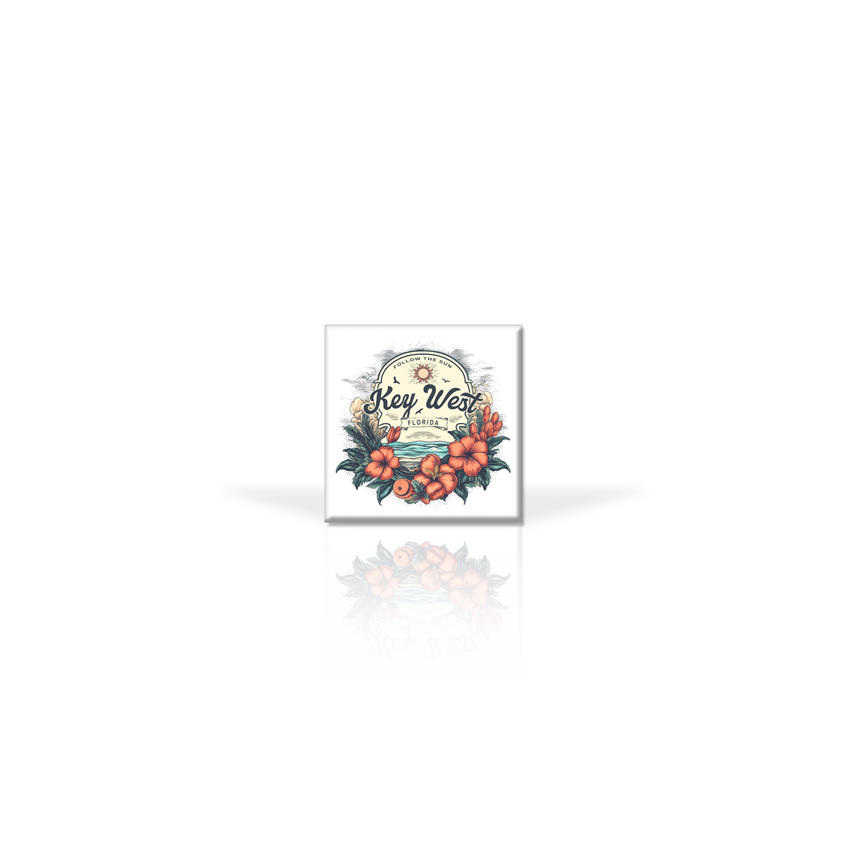 Tropic Coral Floral Label