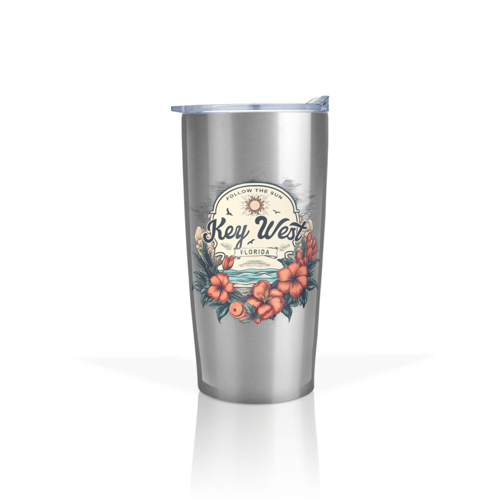Tropic Coral Floral Label