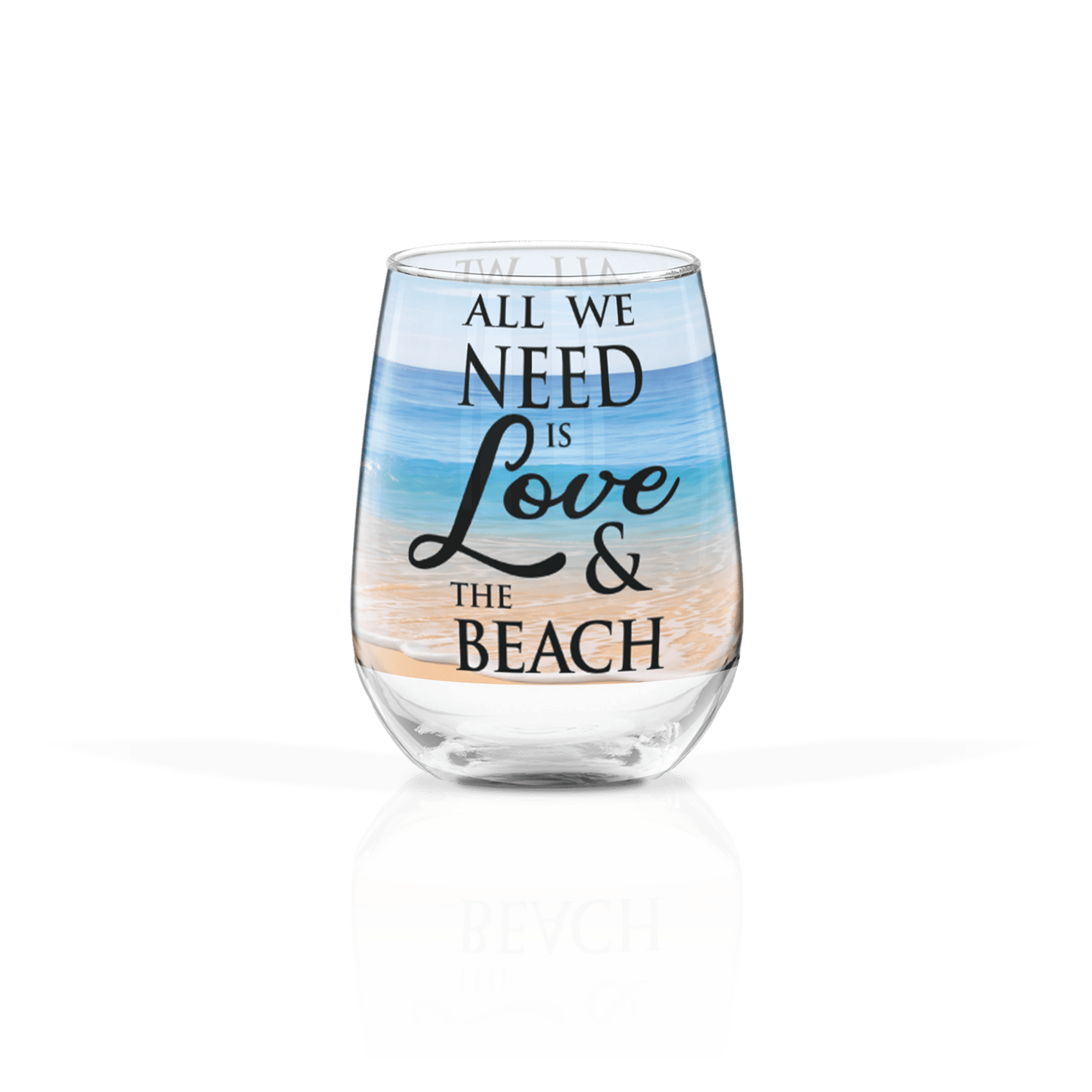 Wedding Need Love on Clear 17oz Stemless Wine Glass