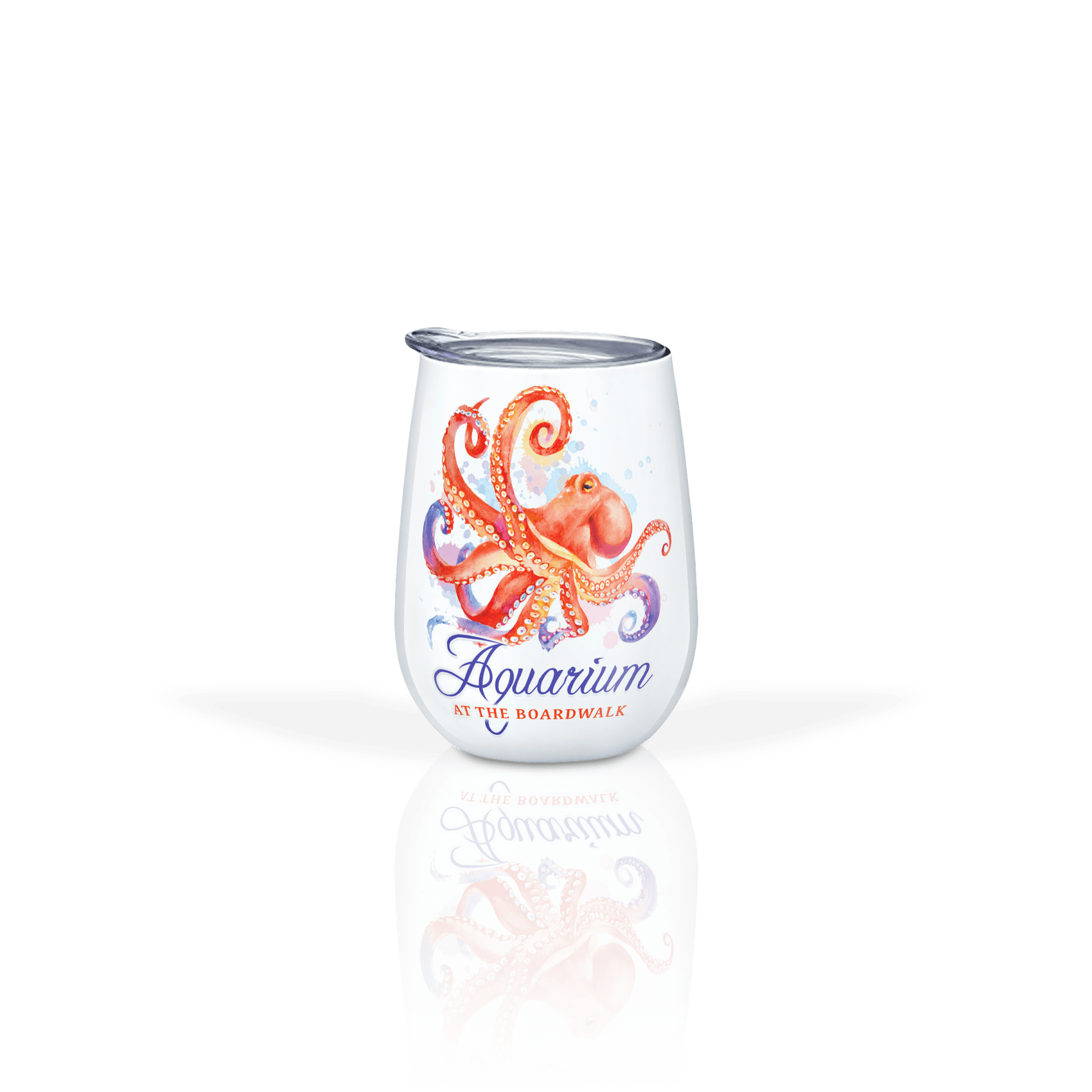 Watercolor Red Octopus